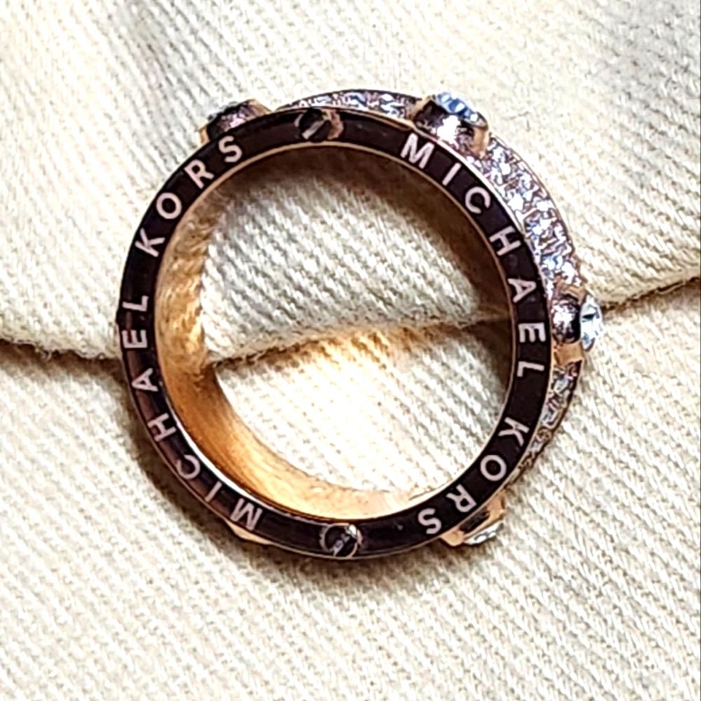 MICHAEL KORS Pavé Studded Rose Gold-Tone Ring